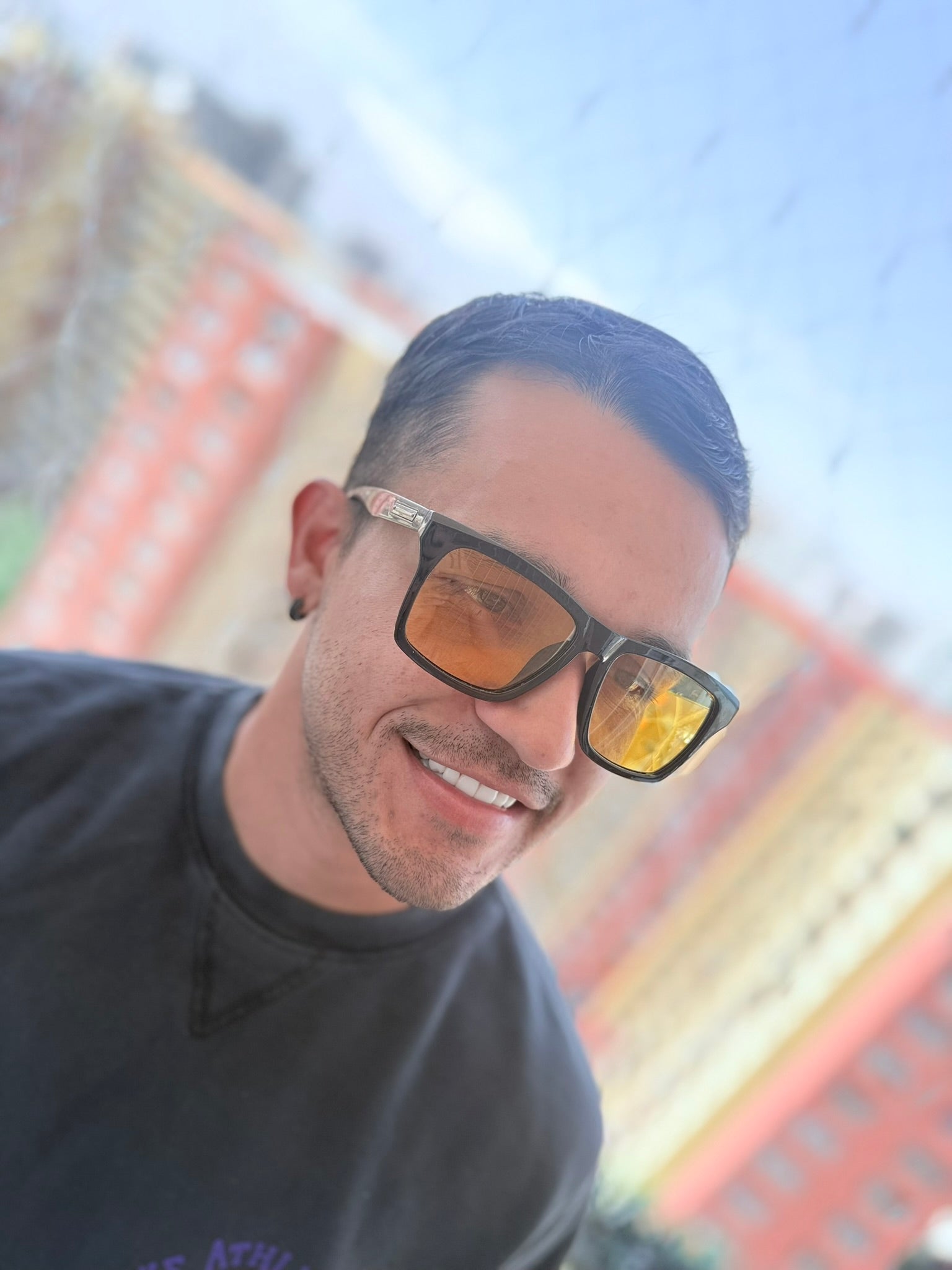 🕶️ Lentes de Sol La Coste  Negro Cuadrado – Lente Ámbar | Filtro UV